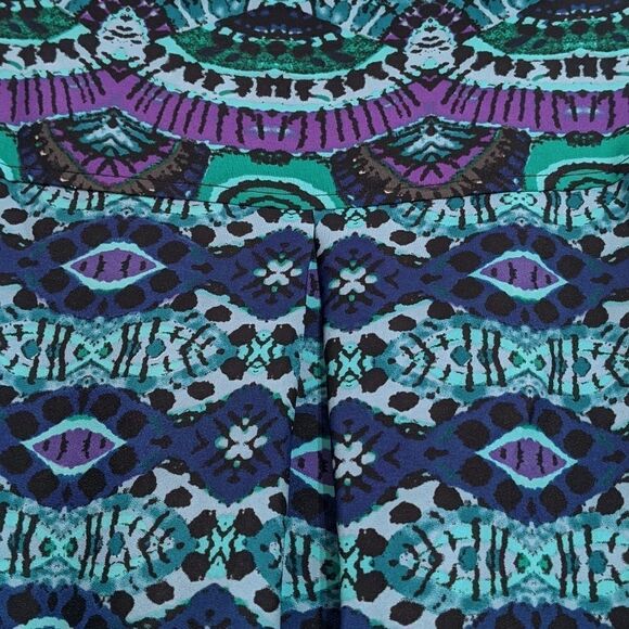 ANTHROPOLOGIE MAEVE Frequencies Blue Green Shirt Dress v neck Small @Y - Picture 9 of 13